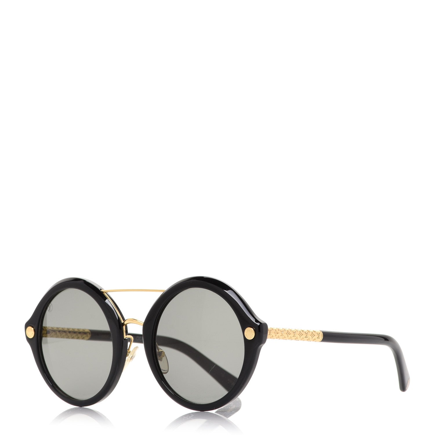 Louis Vuitton Acetate Round Sunglasses Z1052W Black 1 of 8