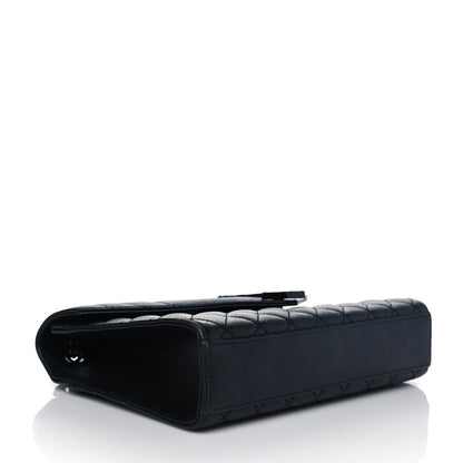 Saint Laurent Grain De Poudre Textured Mixed Matelasse Triquilt Medium Monogram Satchel Black 4 of 9