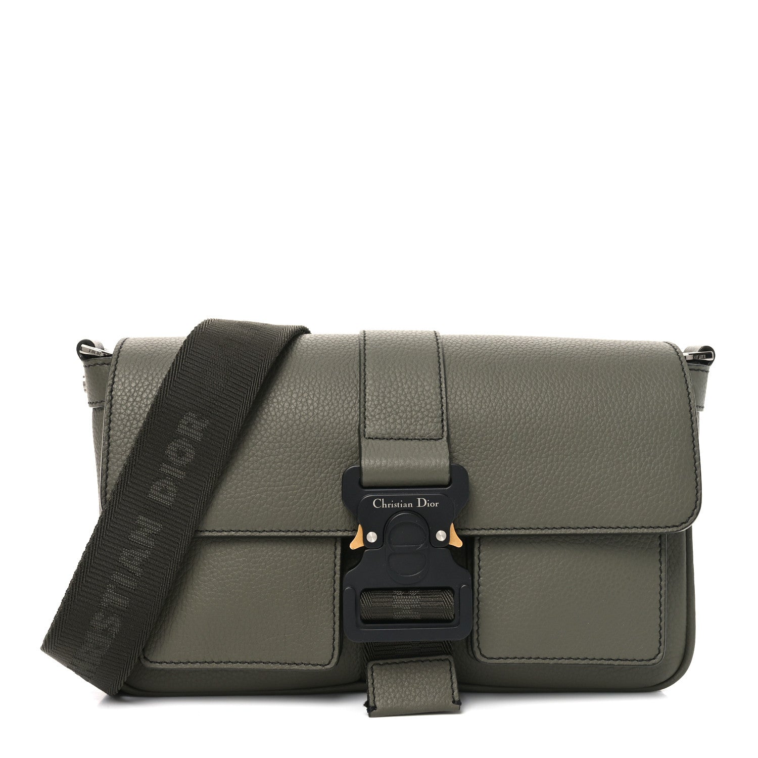 Christian Dior Grained Calfskin Hit The Road Bag Dark Green 1 of 10