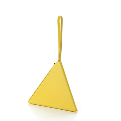 Saint Laurent Lambskin Pyramid Clutch Yellow 3 of 10
