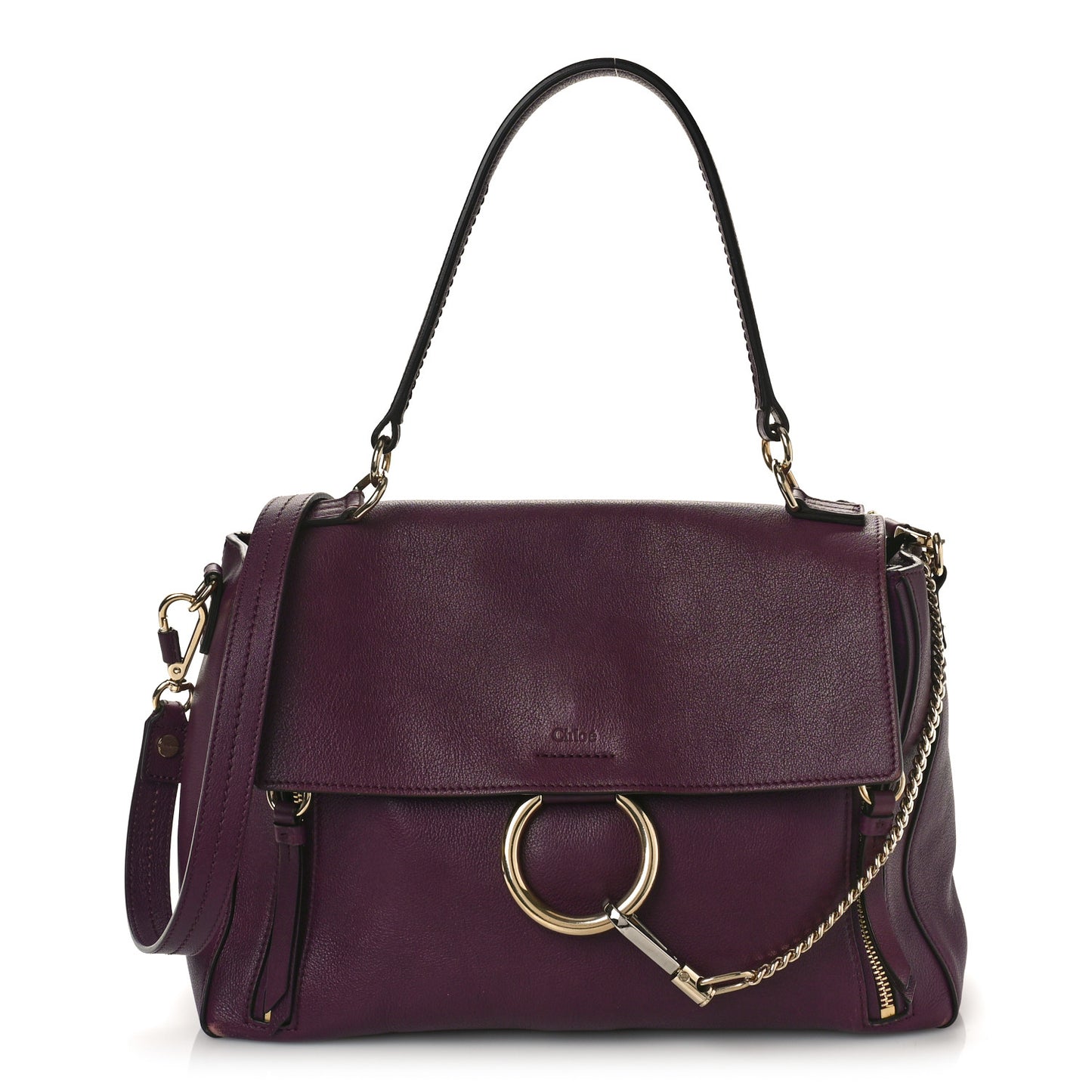 Calfskin Medium Faye Day Shoulder Bag Intense Violine