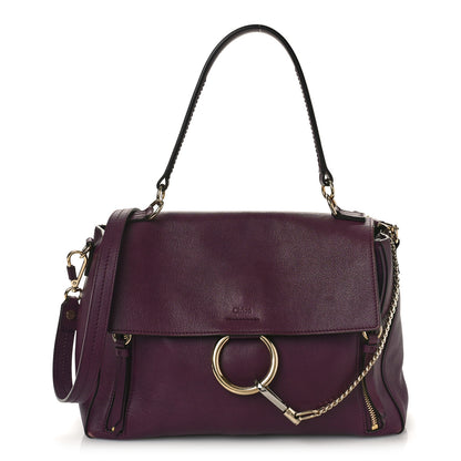 Chloe Calfskin Medium Faye Day Shoulder Bag Intense Violine 1 of 9
