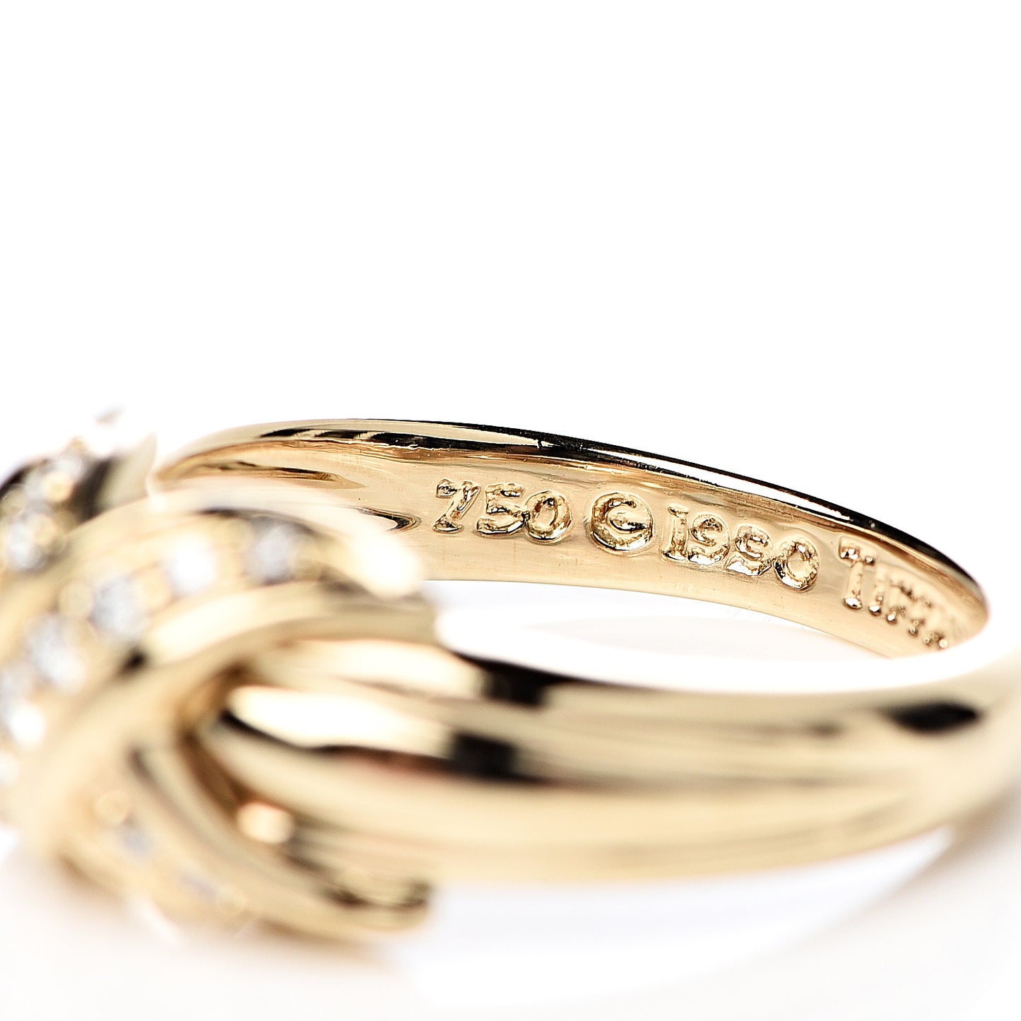 18K Yellow Gold Diamond Signature X Ring 52 6