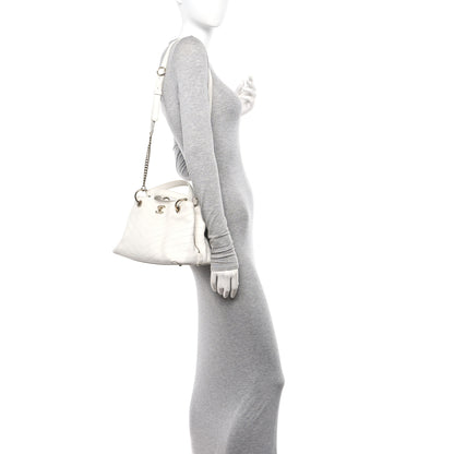 Chanel Calfskin Stitched Large Chevron Chic Shopping Bag White 2 of 12