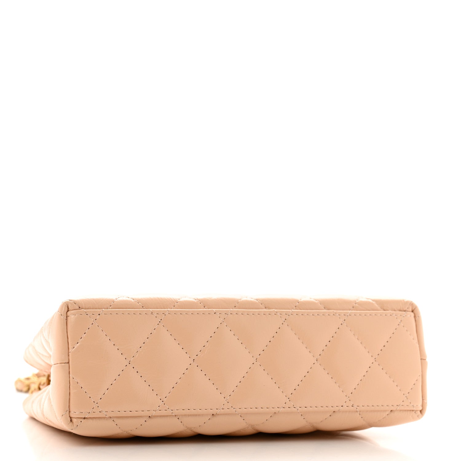 Chanel Shiny Aged Calfskin Quilted Nano Kelly Shopper Beige 4 of 10