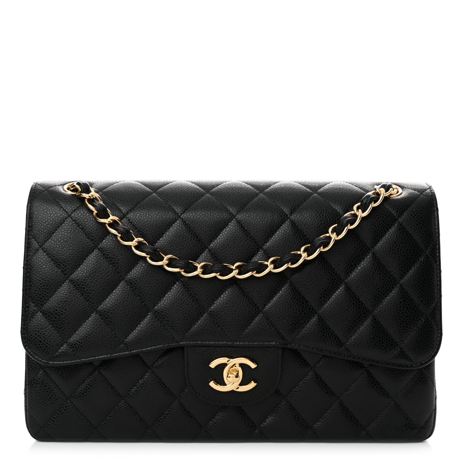Chanel Caviar Quilted Jumbo Double Flap Black 1 of 12