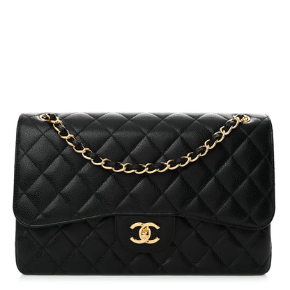 Chanel Caviar Quilted Jumbo Double Flap Black 1 of 12
