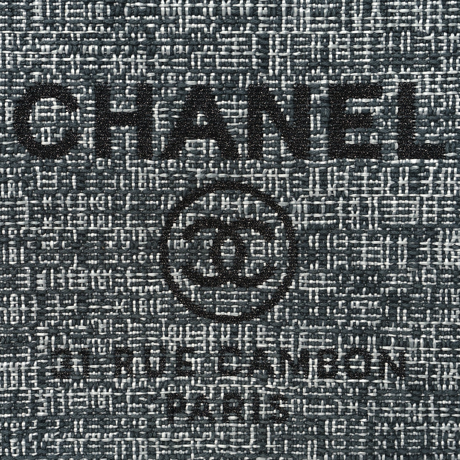 Chanel Canvas Medium Deauville Cosmetic Pouch Grey 8 of 9