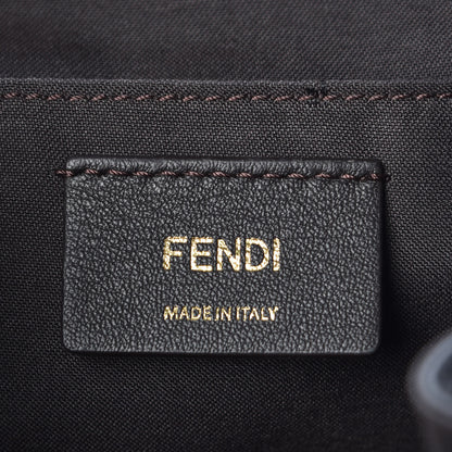 Fendi Vitello Cruise Bi-Color FF 1974 Embossed F is Fendi Drawstring Backpack Black Fragola Maya 6 of 10