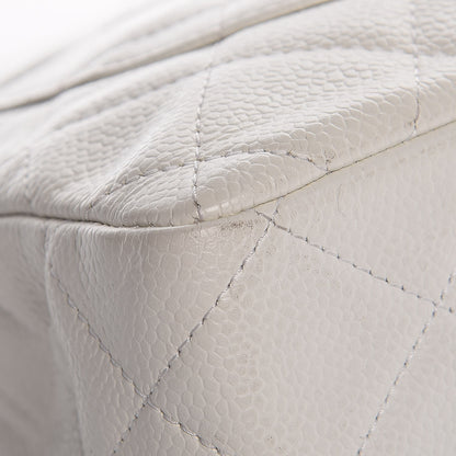 Chanel Caviar Quilted Jumbo Single Flap White 11 of 12