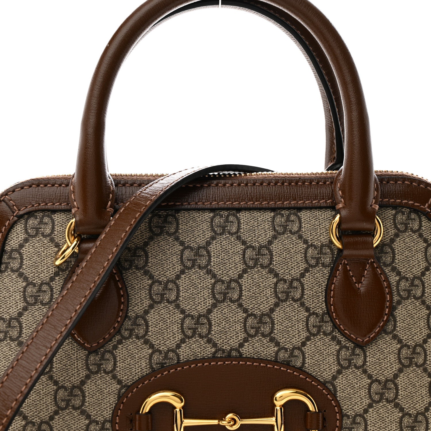 Gucci GG Supreme Monogram Azalea Calfskin Small Horsebit 1955 Top