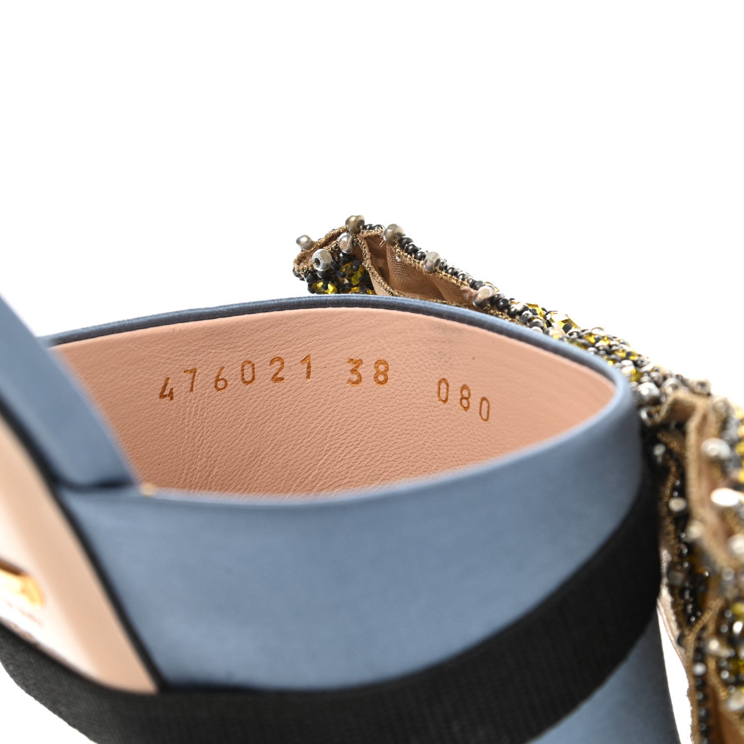 Gucci Silk Satin Crystal Embellished Bow Mules 38 Carta Zucchero 14 of 17