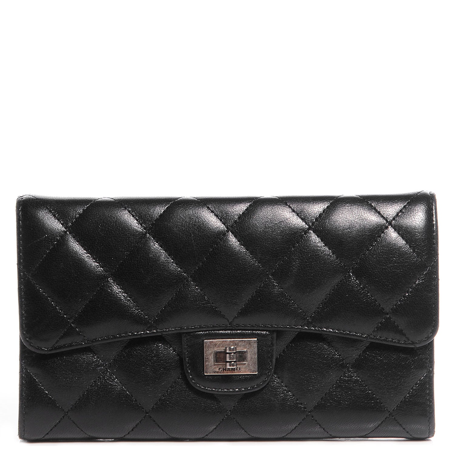 Chanel Calfskin Quilted Reissue Long Flap Wallet Black 1 of 7