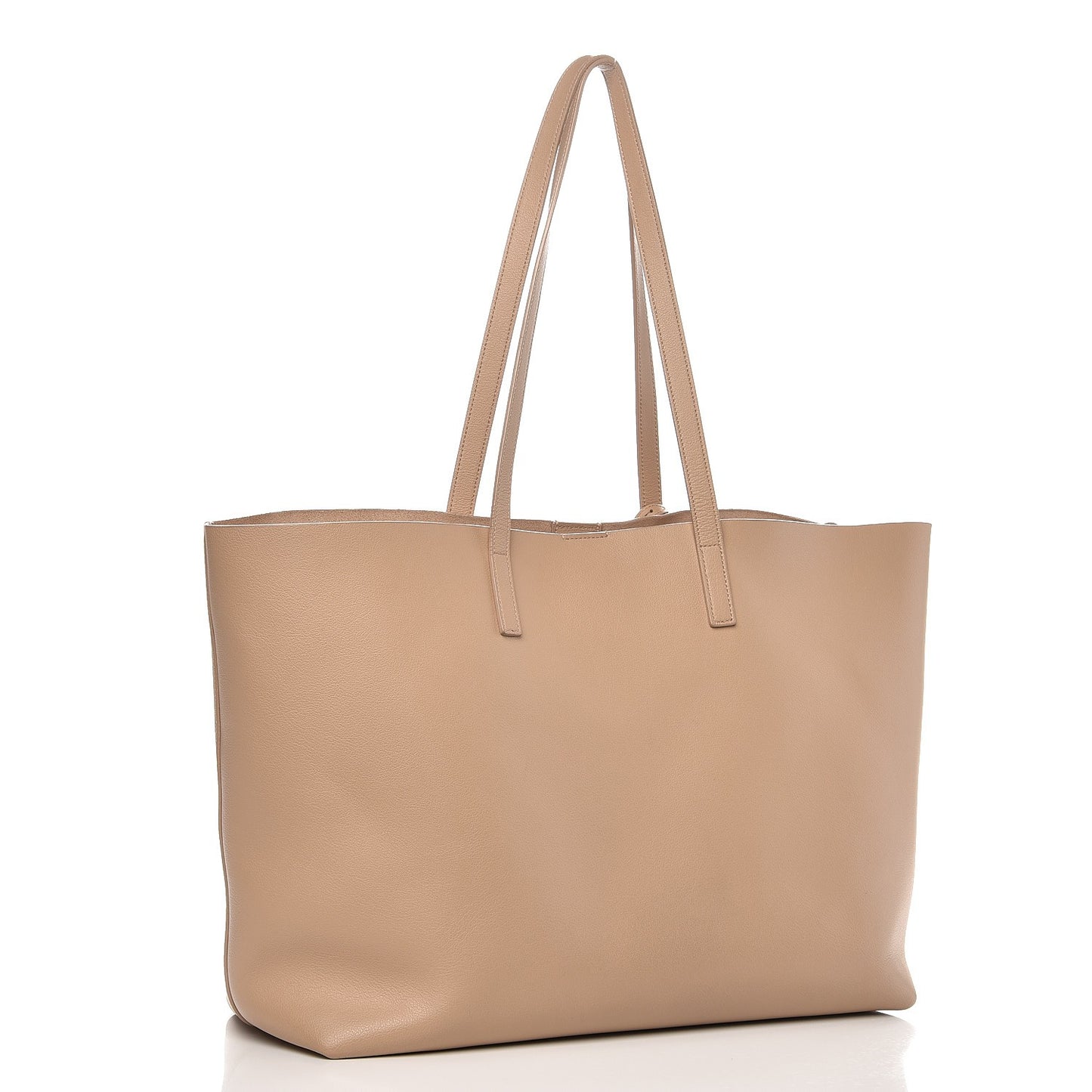 Calfskin Large Shopping Tote Dark Beige