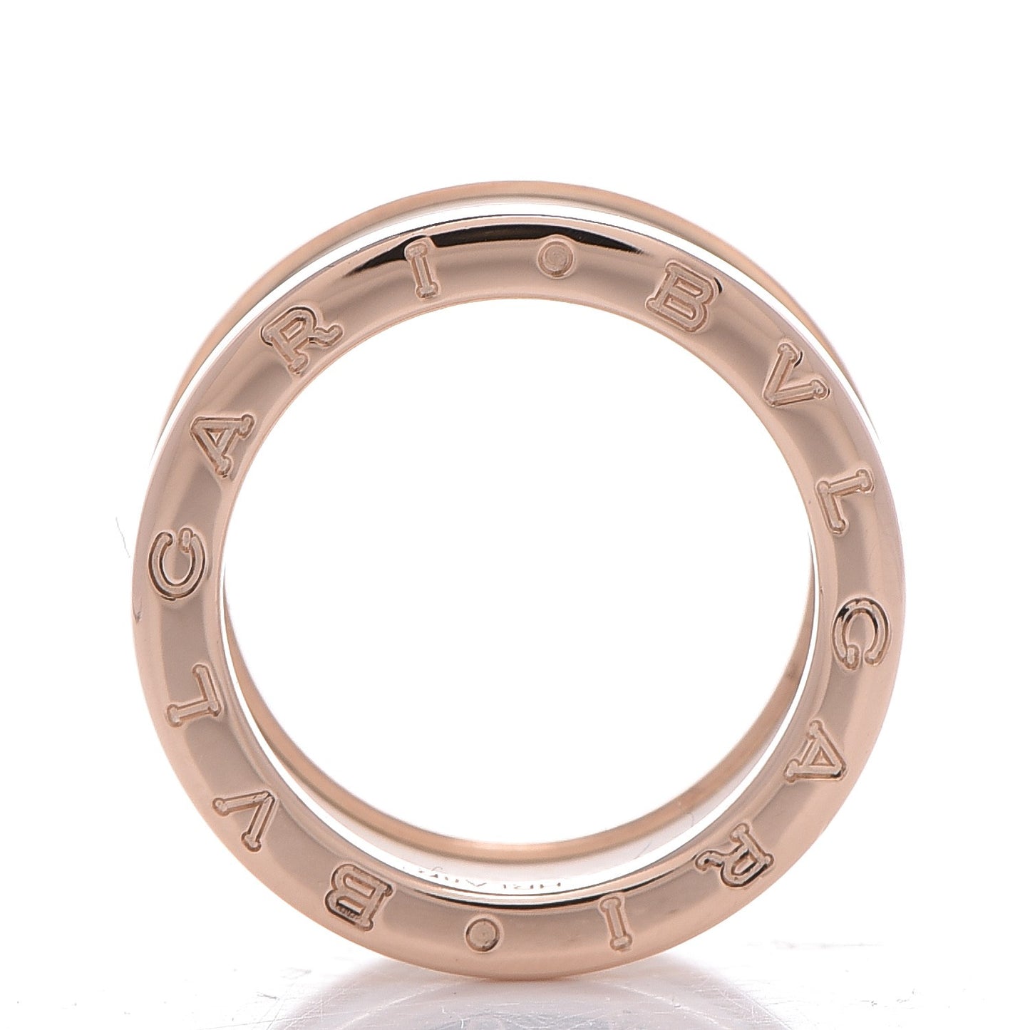 18K Rose Gold White Ceramic B.Zero1 Four-Band Ring 55 7.25