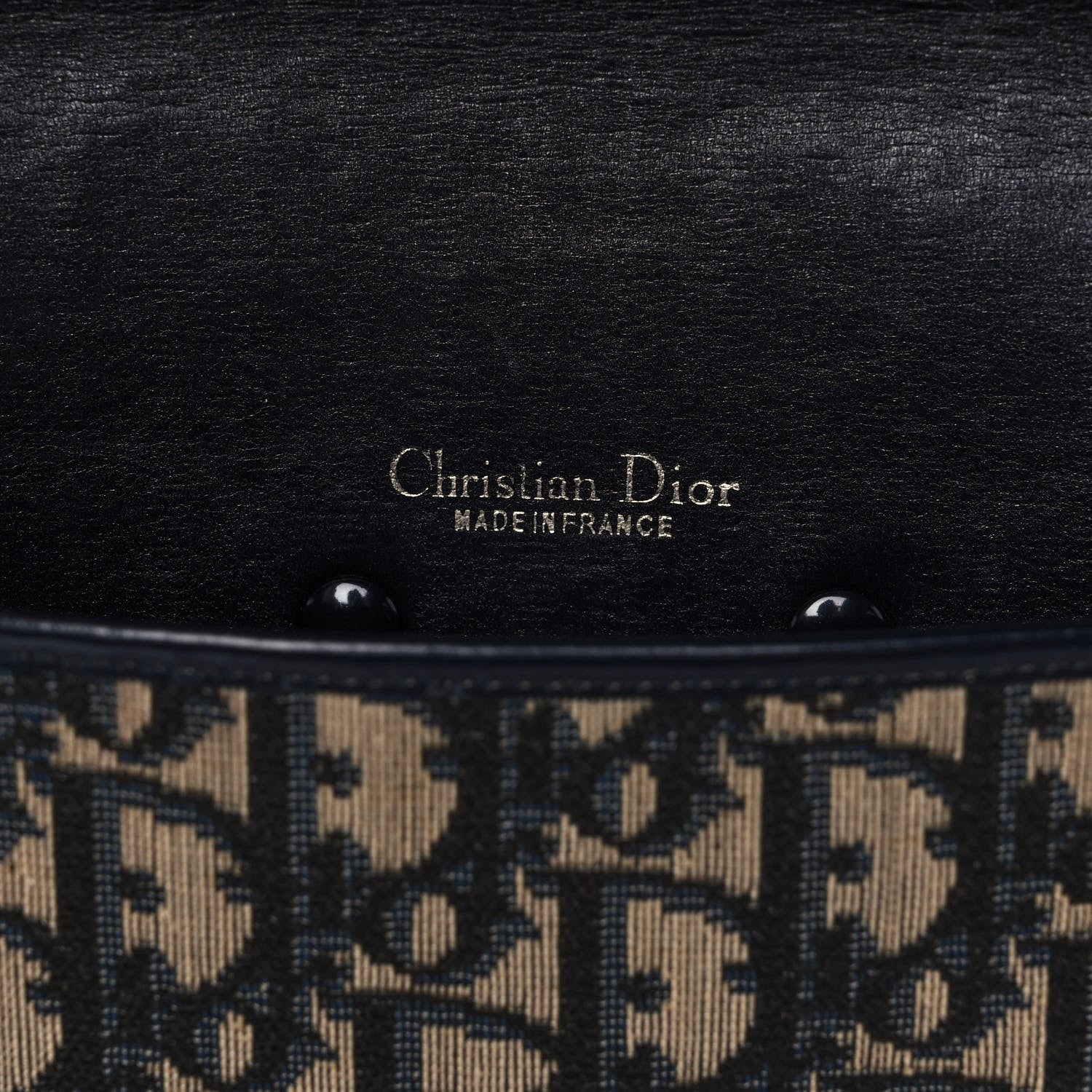 Christian Dior Monogram Flap Clutch Navy Blue 7 of 9