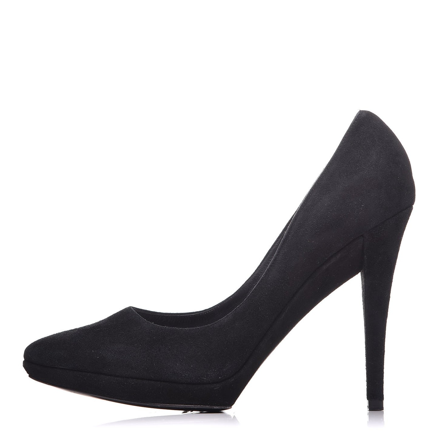 Suede Pointed Toe Platform Pumps 36 Black