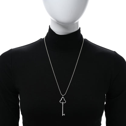 Tiffany Sterling Silver Large Trefoil Key Pendant Necklace 3 of 4