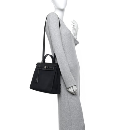 Hermes Military Toile Vache Hunter Herbag Zip PM 31 Black 2 of 11