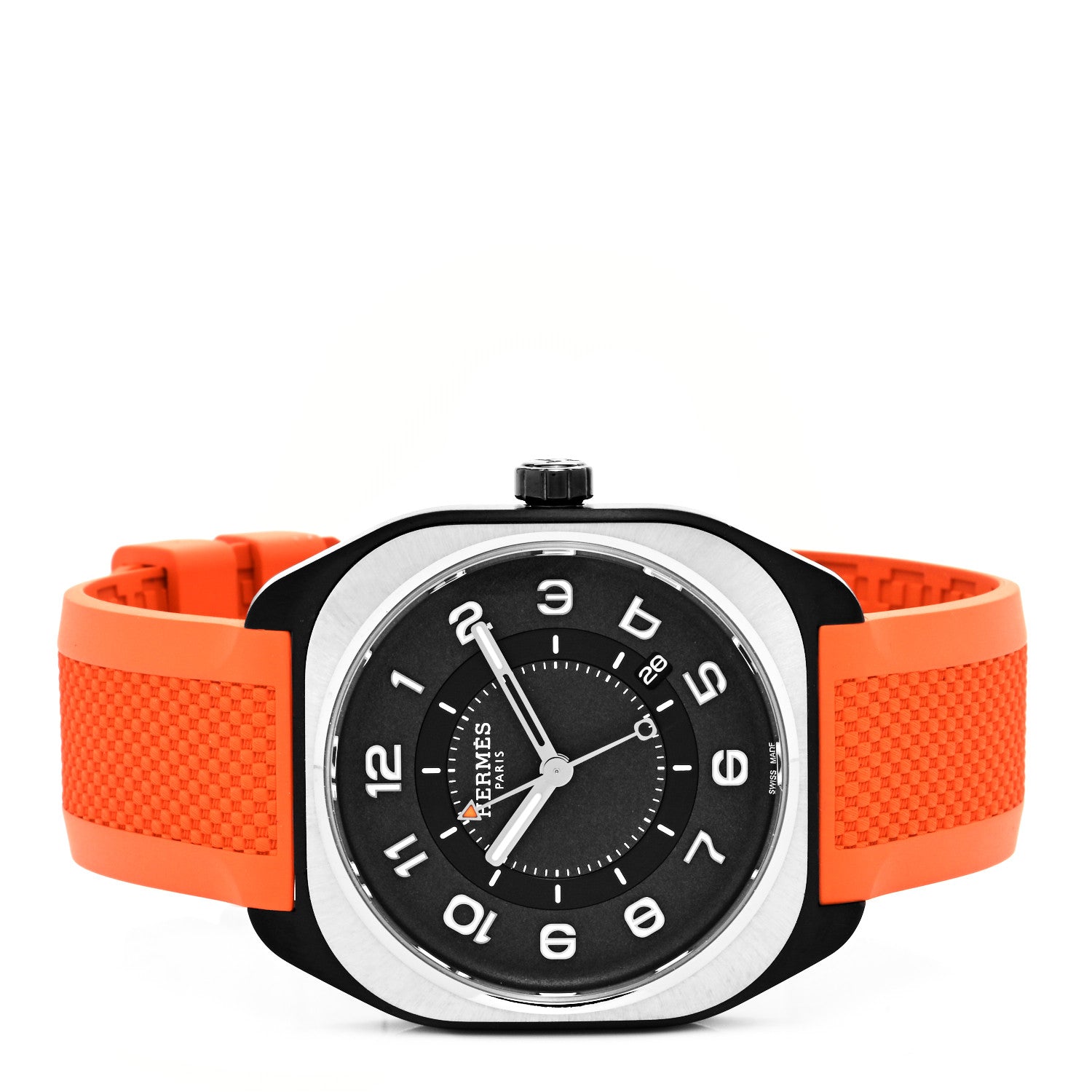 Hermes DLC Coated Titanium Rubber 39mm H08 Automatic Watch Orange 2 of 5