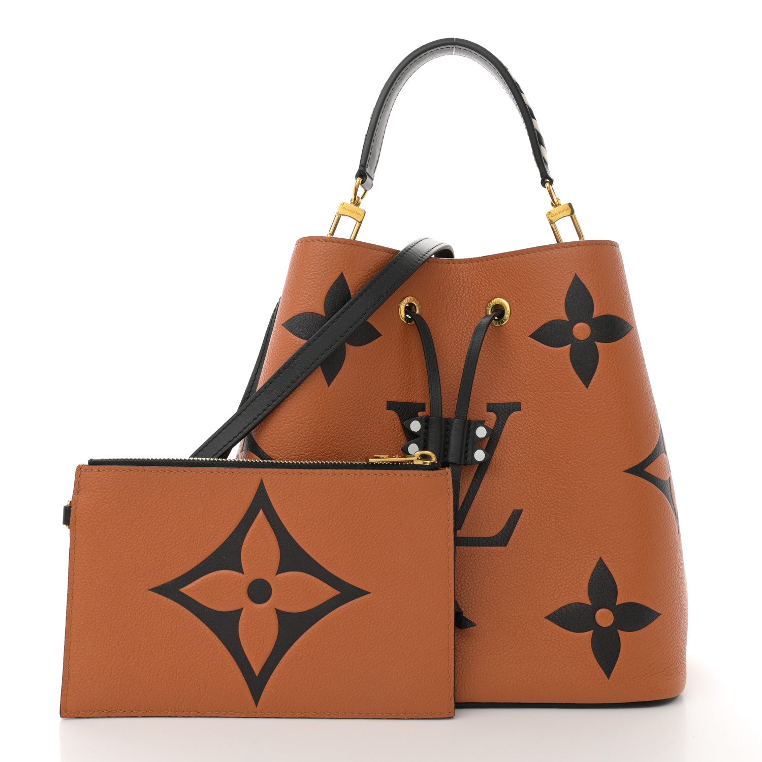 Louis Vuitton Empreinte Monogram Giant Crafty Neonoe MM Caramel Black 3 of 16