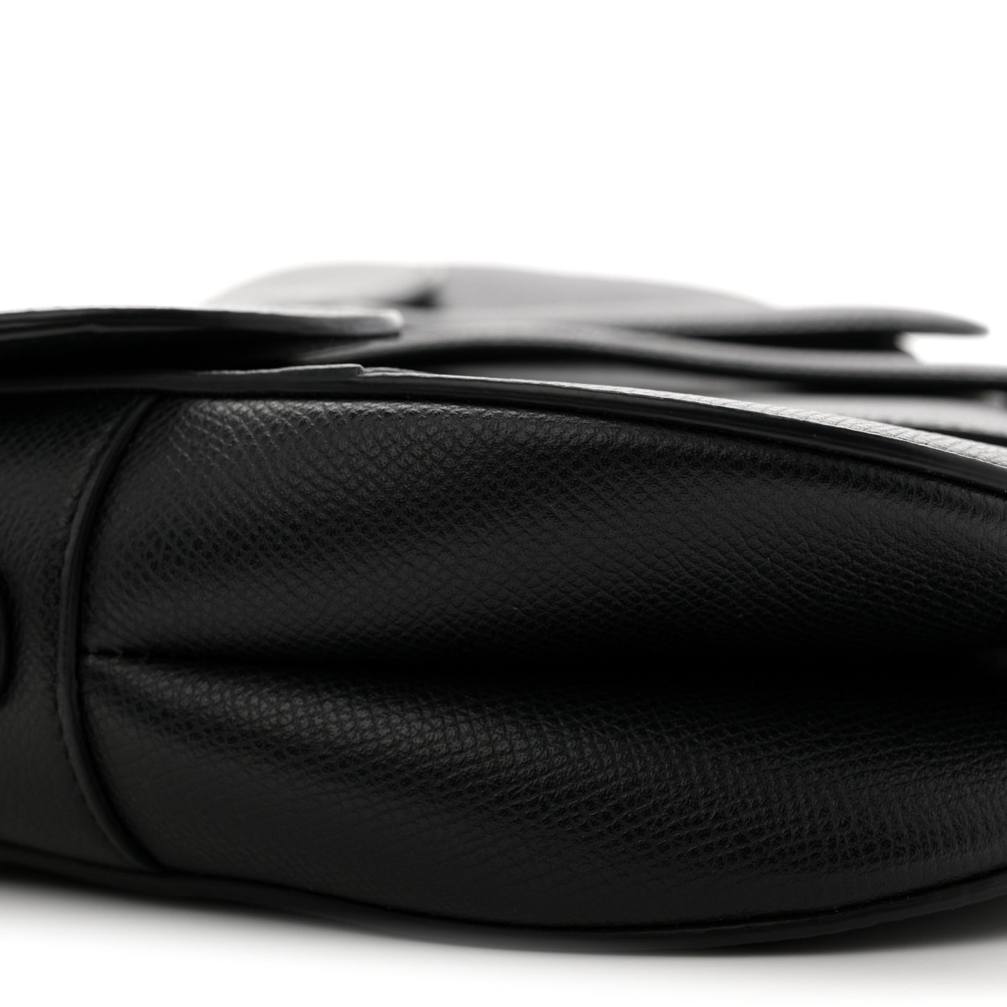 Grained Calfskin Saddle Bag Black