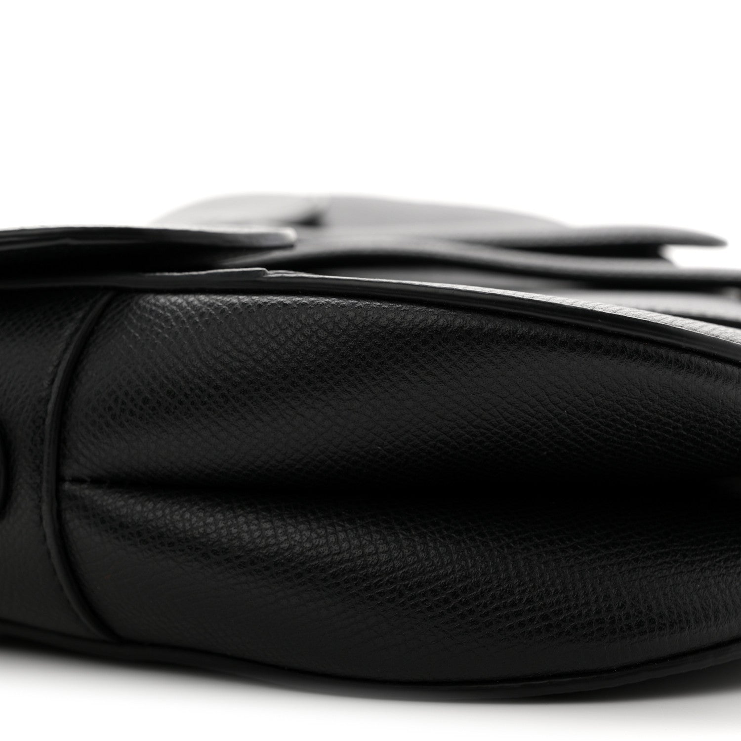 Christian Dior Grained Calfskin Saddle Bag Black 9 of 10