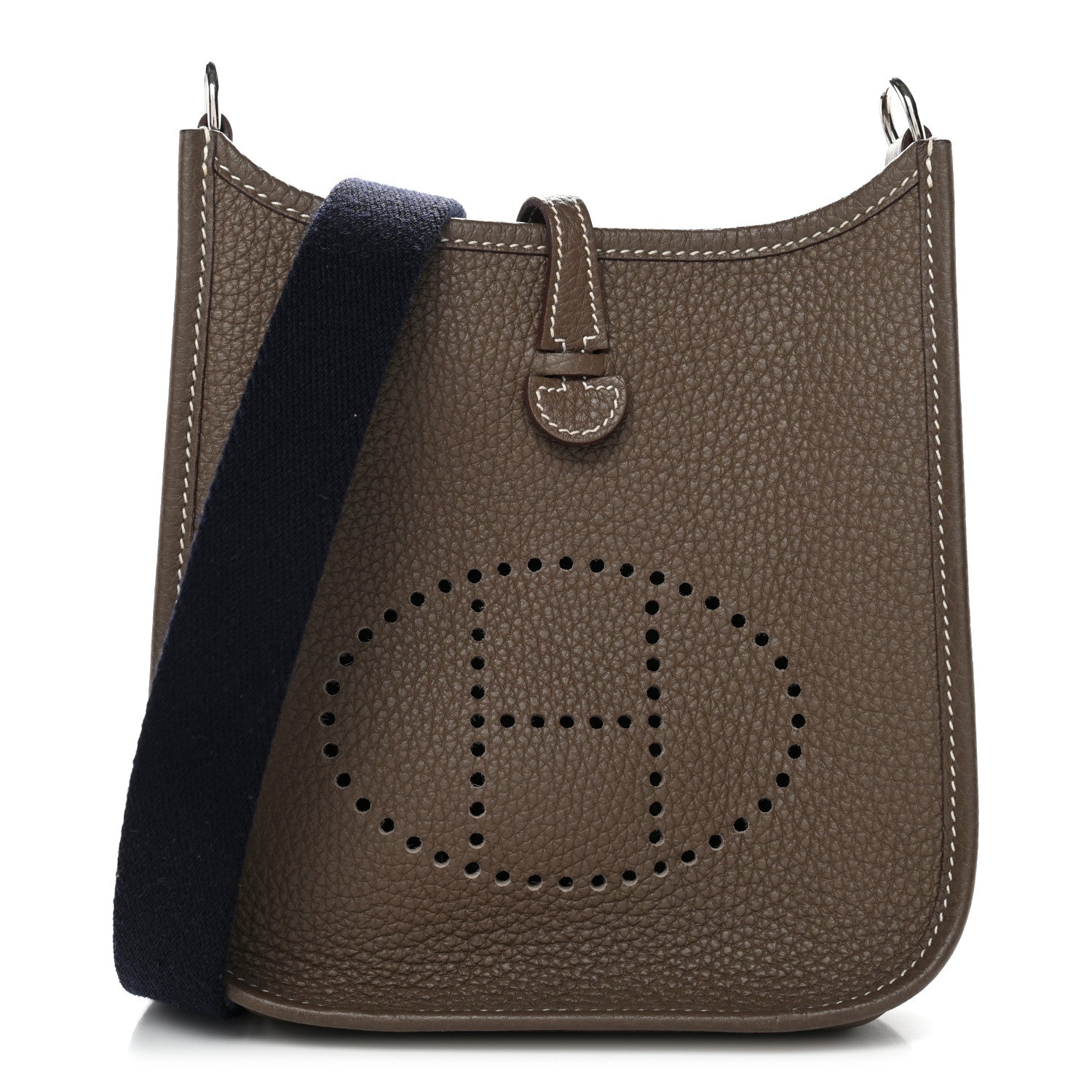 Hermes Taurillon Clemence Amazone Evelyne TPM Etoupe Bleu Indigo 1 of 11