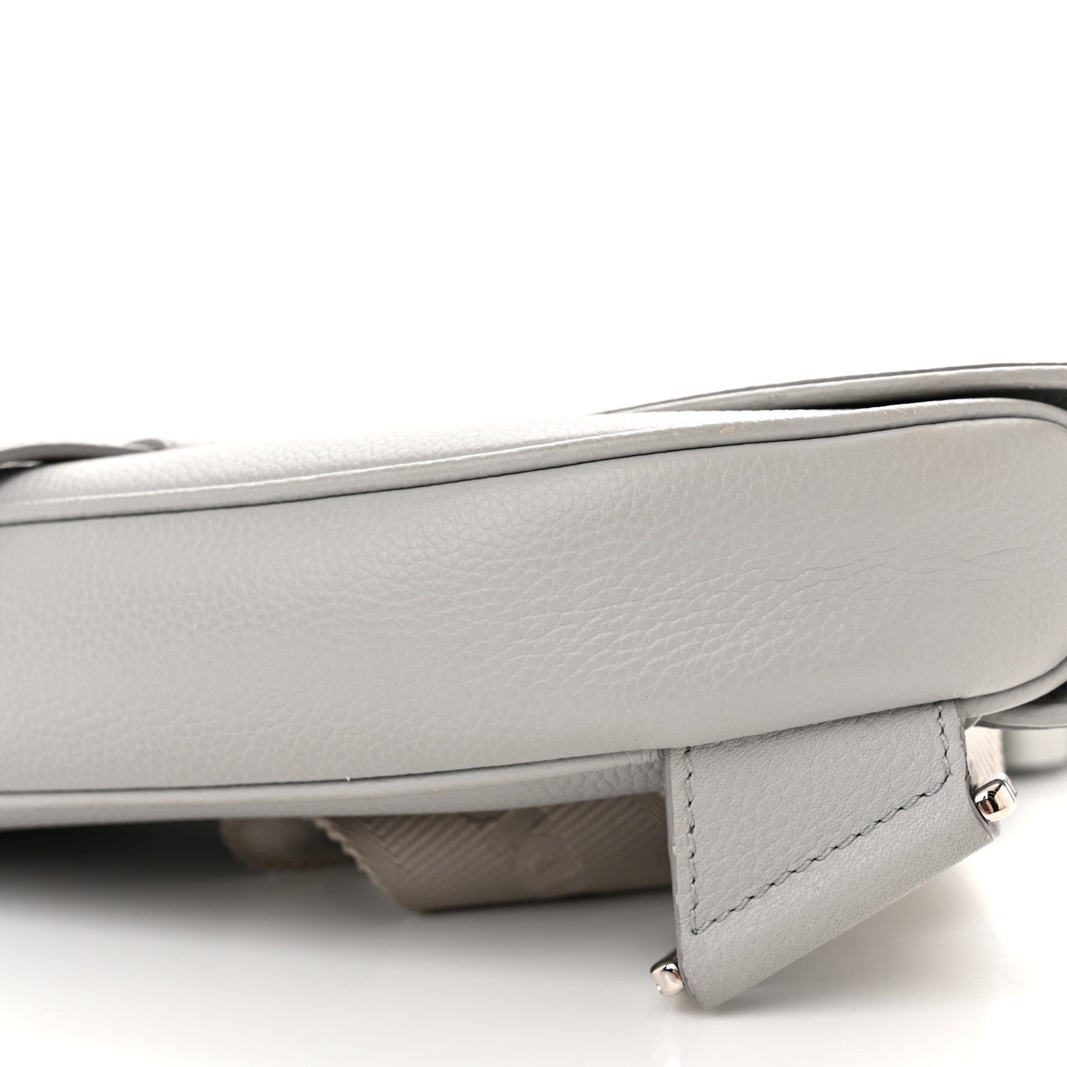 Christian Dior Grained Calfskin Kim Jones Saddle Bag Light Grey 10 of 14