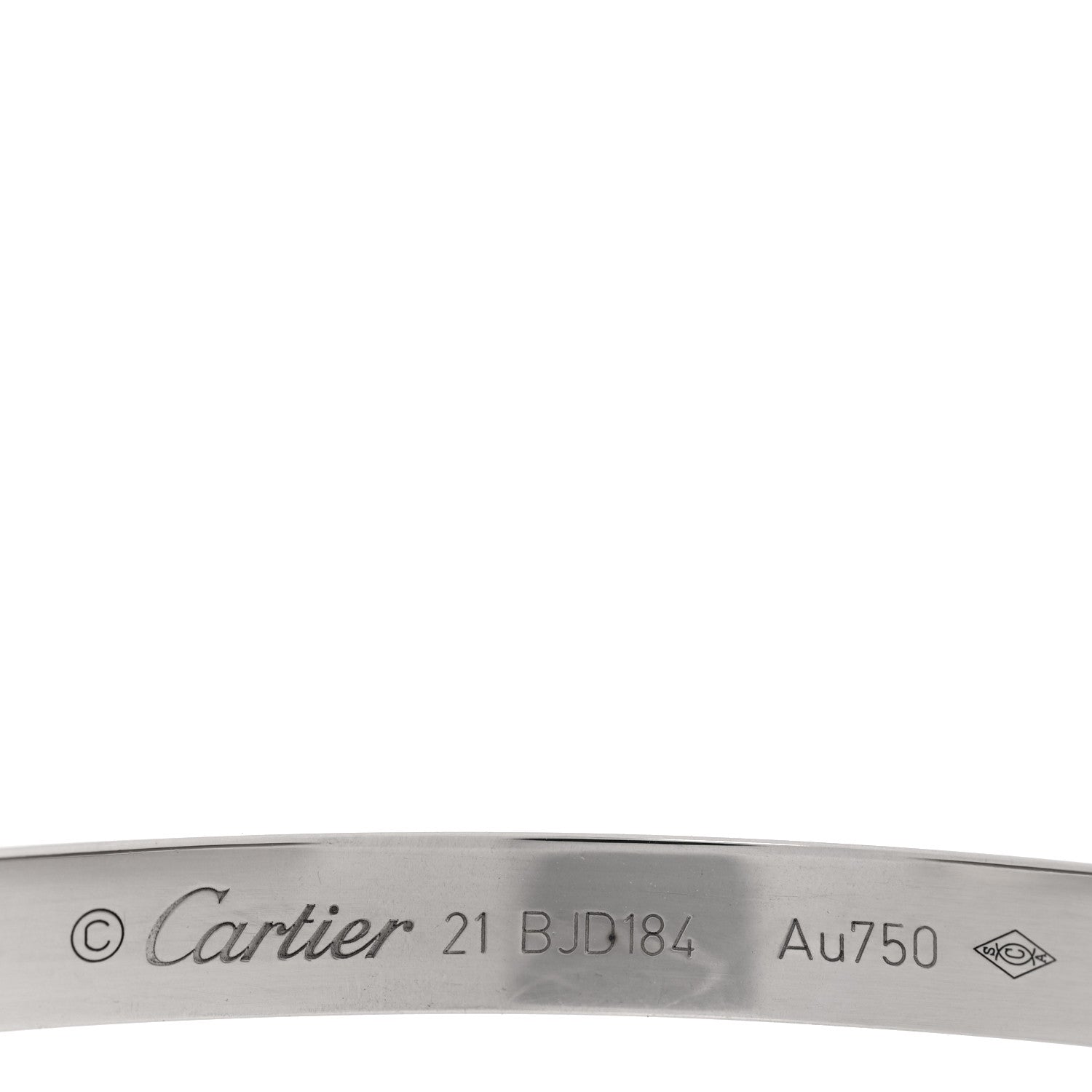 Cartier 18K White Gold LOVE Cuff Bracelet 21 3 of 4