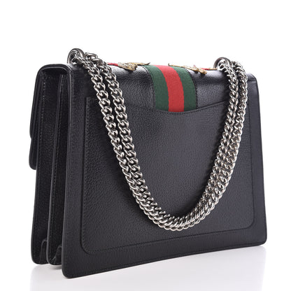Gucci Calfskin Web Floral Embroidered Medium Dionysus Shoulder Bag Black 3 of 9
