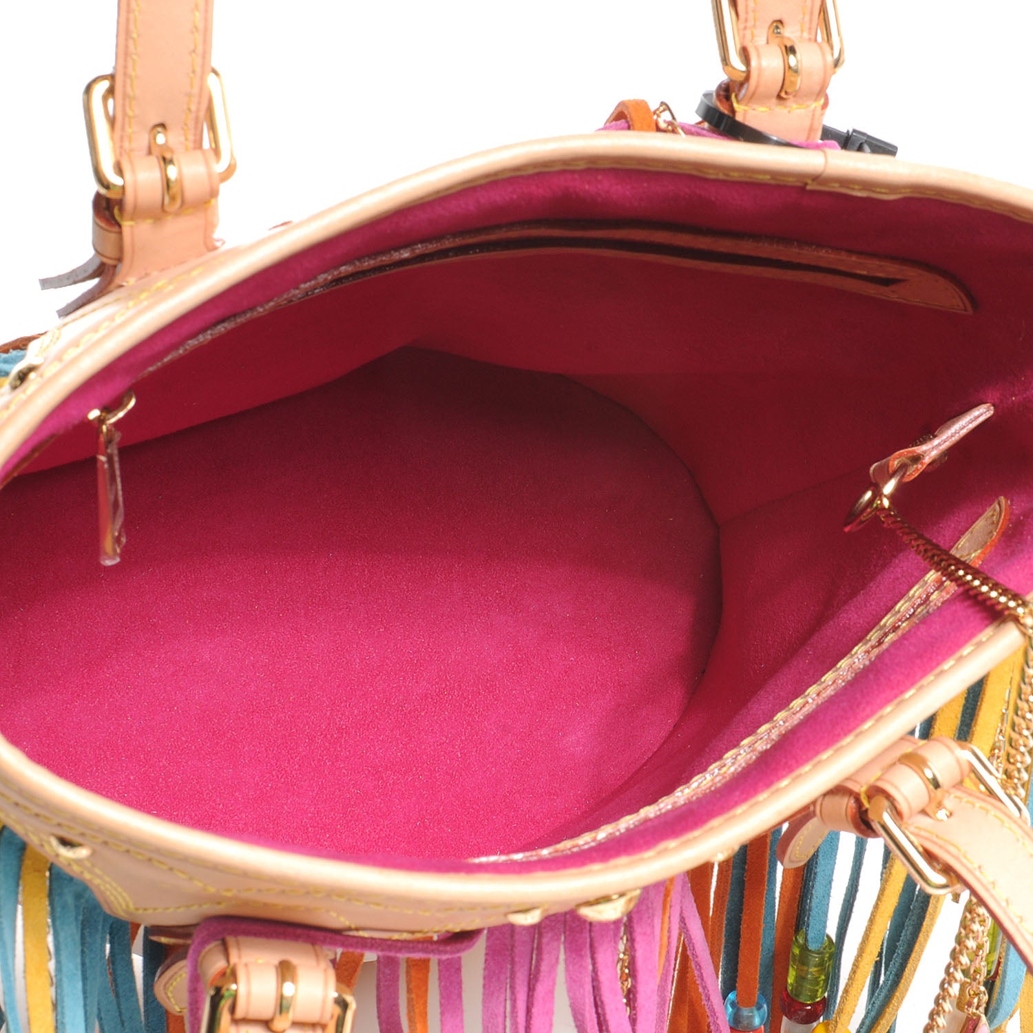 Louis Vuitton Monogram Multicolor Fringe Bucket White 6 of 8