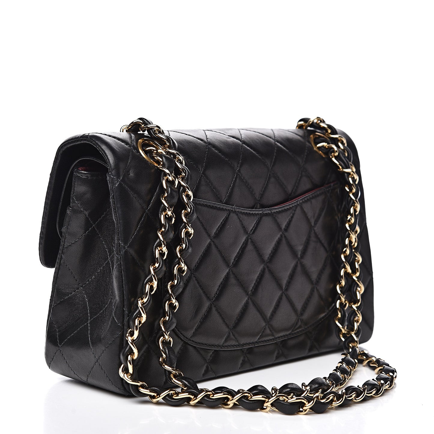 Lambskin Quilted Small Double Flap Black