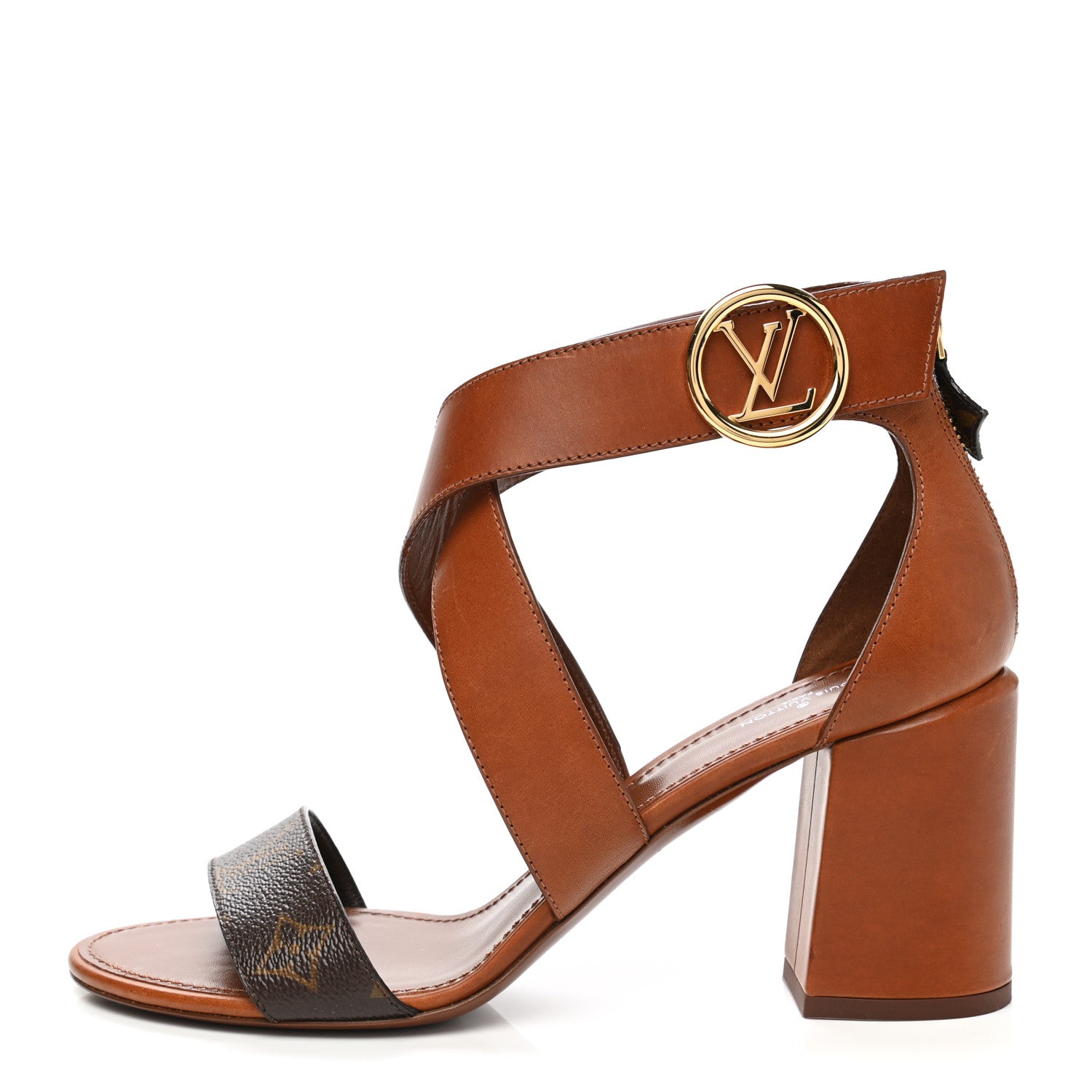 Louis Vuitton Calfskin Monogram Horizon Sandals 40 Cognac Brown 1 of 11