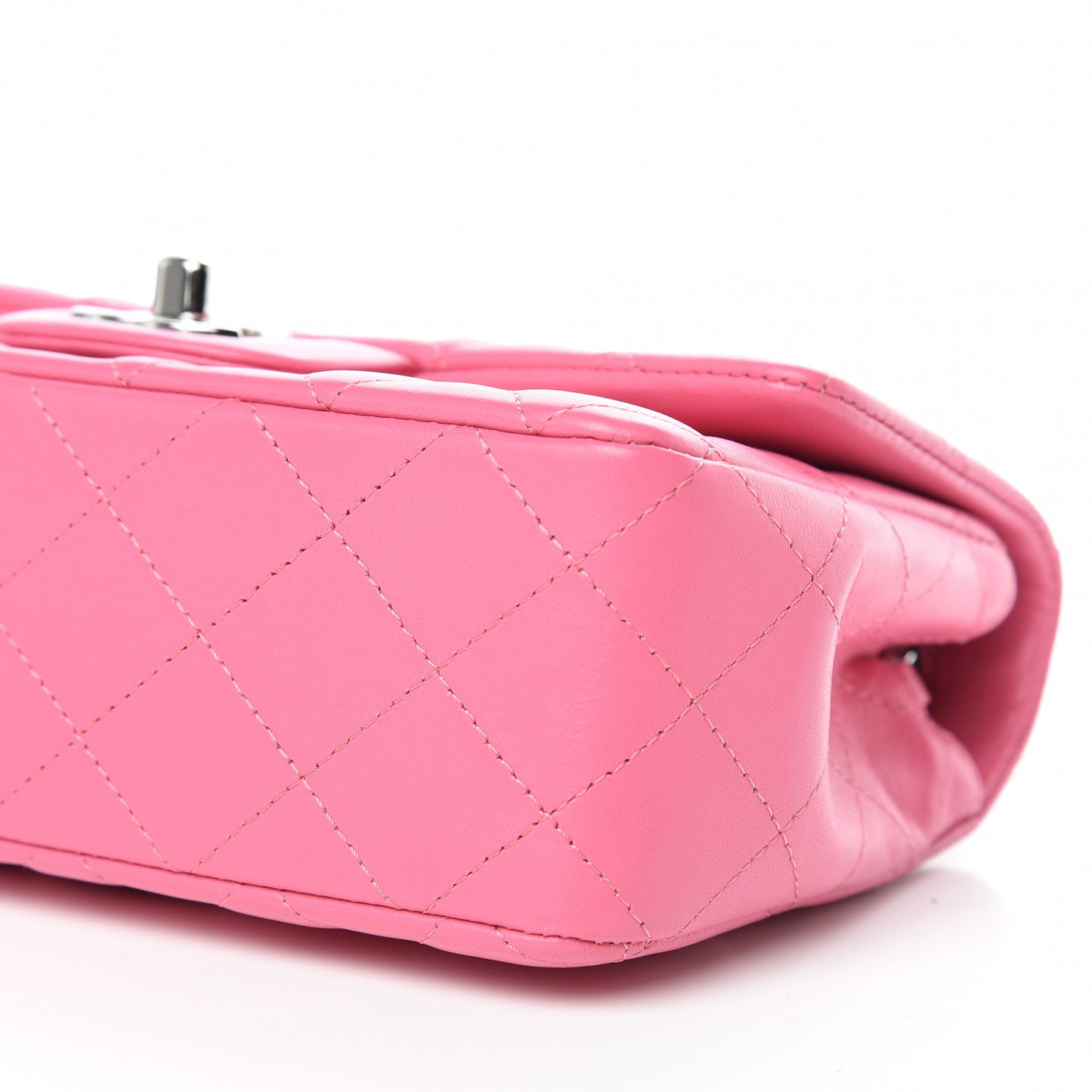 Lambskin Quilted Mini Rectangular Flap Pink