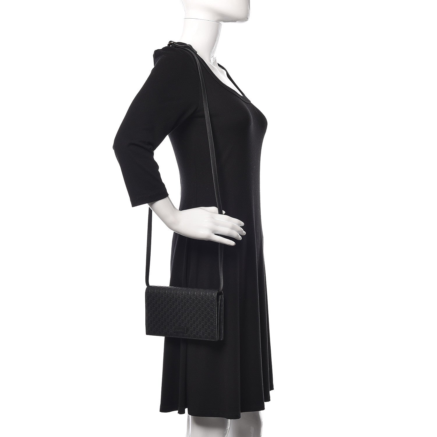 Gucci Microguccissima Crossbody Wallet Black 2 of 6