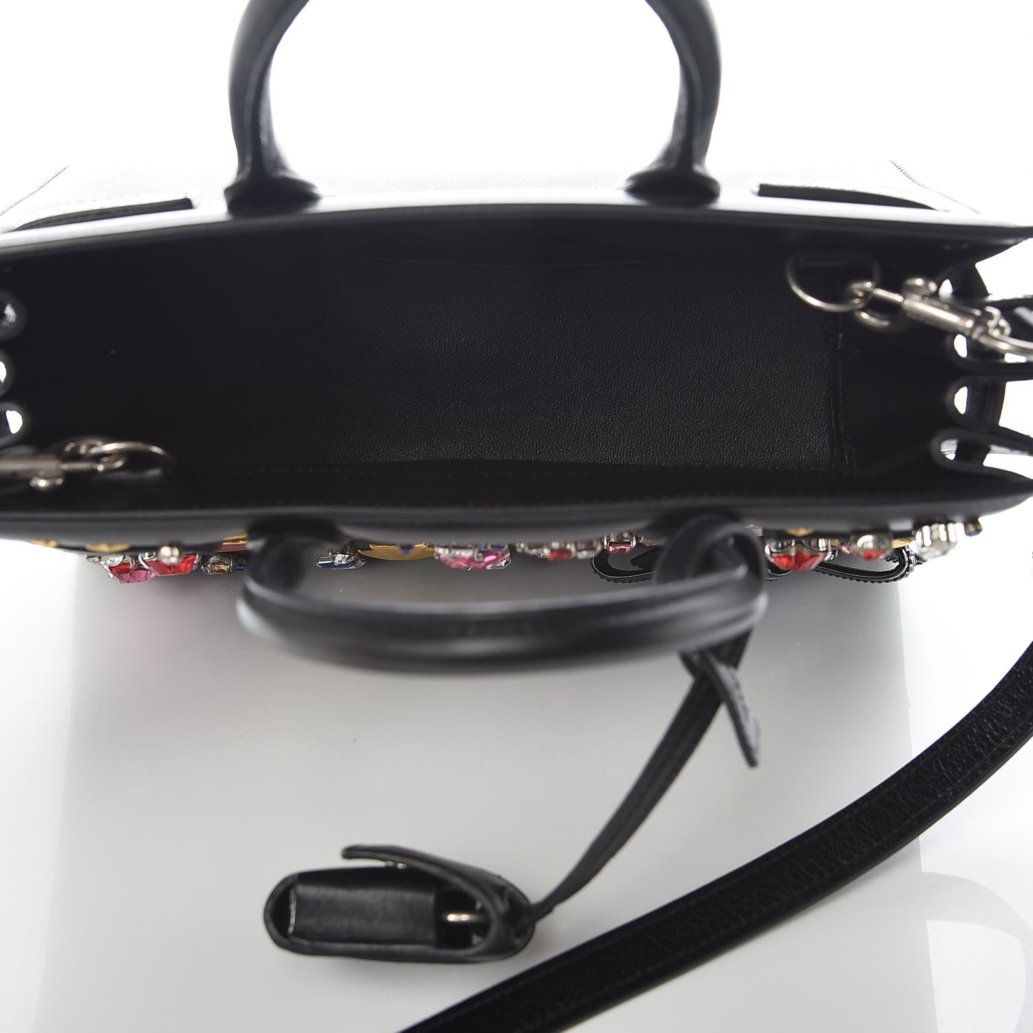 Saint Laurent Calfskin Crystal Embellished Nano Sac de Jour Black 6 of 17