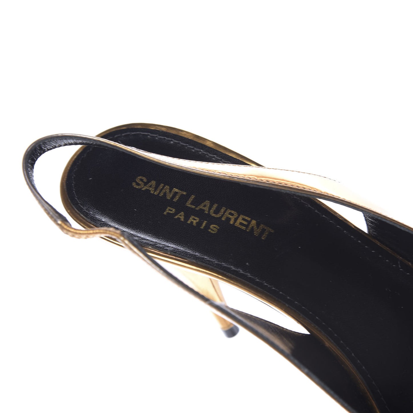 Calfskin Kiki 110mm metallic slingback pumps 39.5 Gold