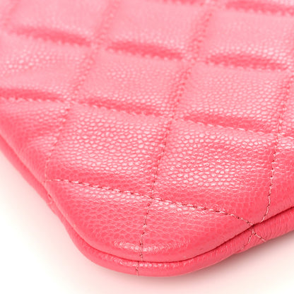 Chanel Lambskin Quilted Medium Cosmetic Case Dark Pink 8 of 10