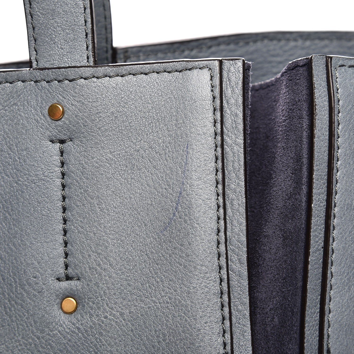 Chloe Smooth Calfskin Medium Milo Shopping Tote Cloudy Blue 9 of 11