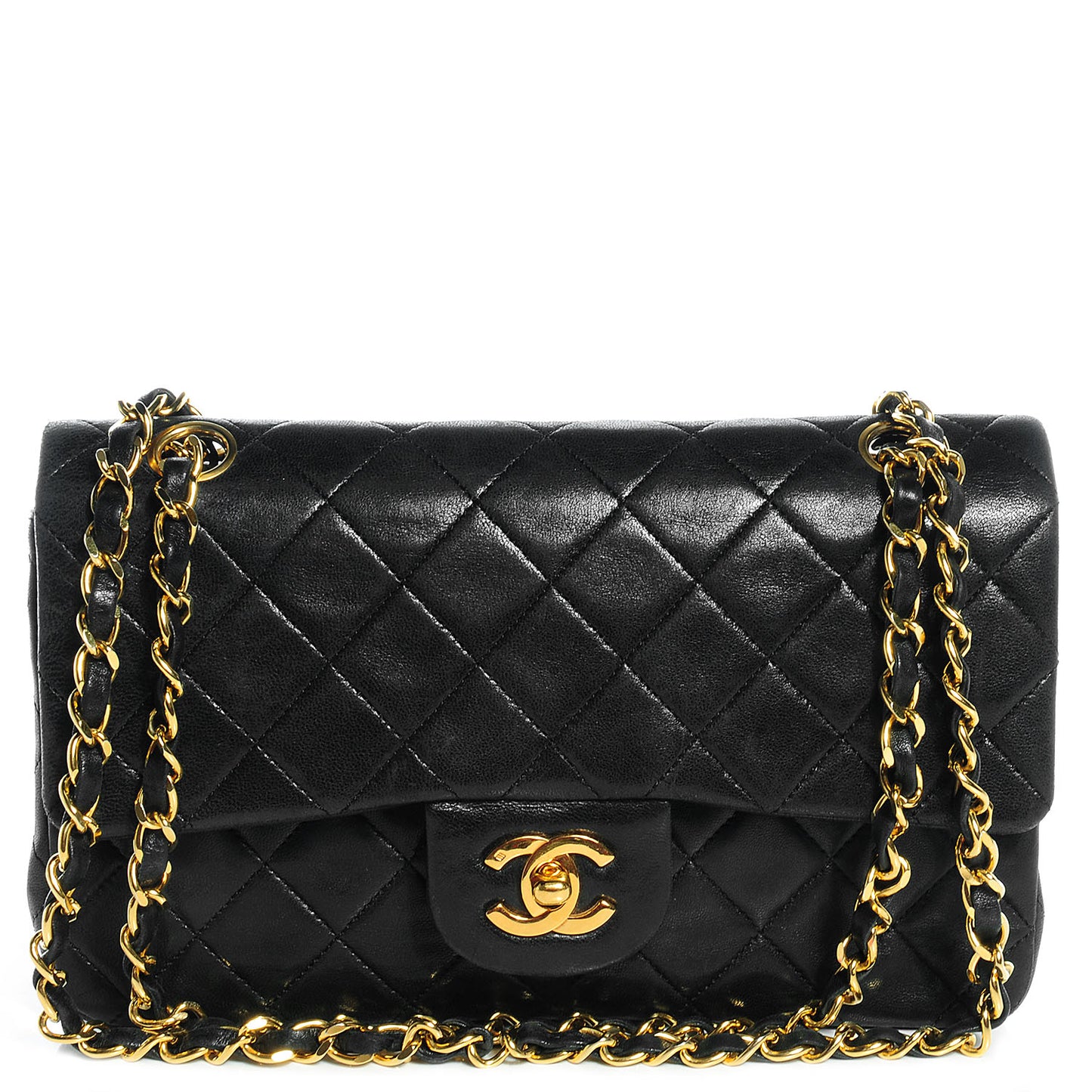 Lambskin Small Double Flap Black