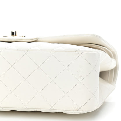 Chanel Caviar Quilted Jumbo Double Flap White 7 of 10