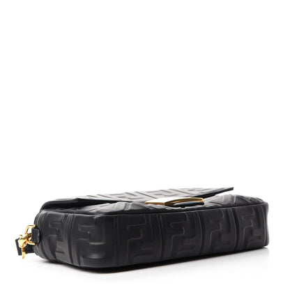 Fendi Nappa FF 1974 Embossed Baguette Black 4 of 10