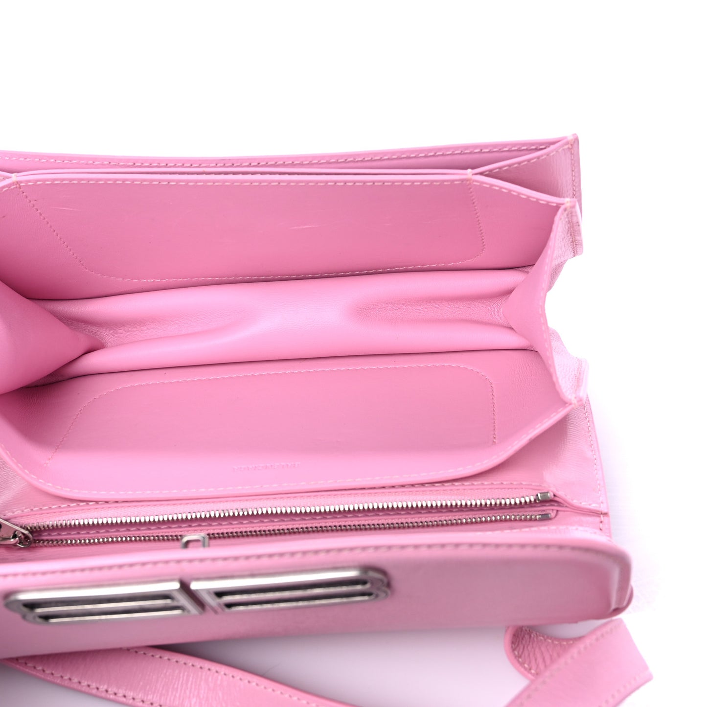 Calfskin Stripe Embossed Small Gossip Bag Candy Pink