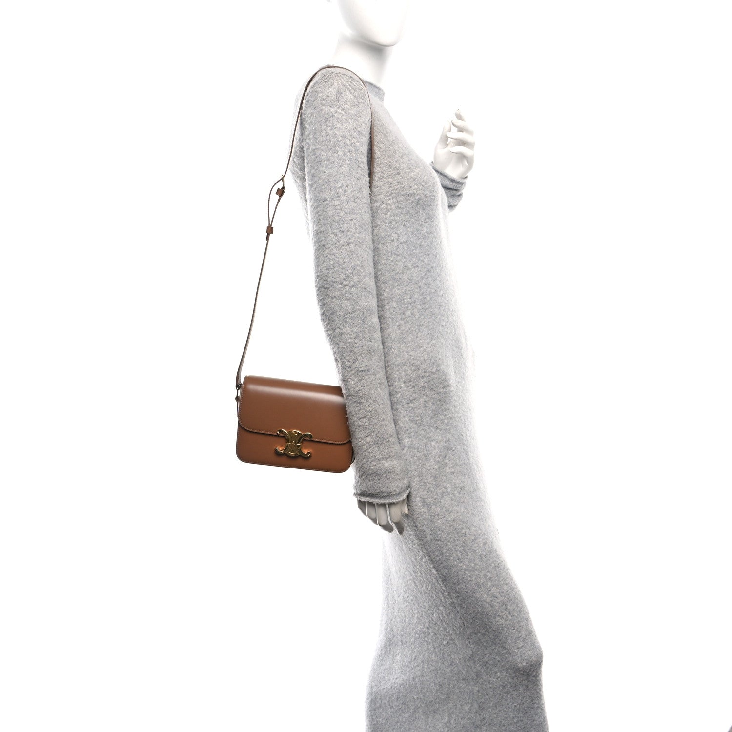 Celine Shiny Calfskin Teen Triomphe Bronze 2 of 9