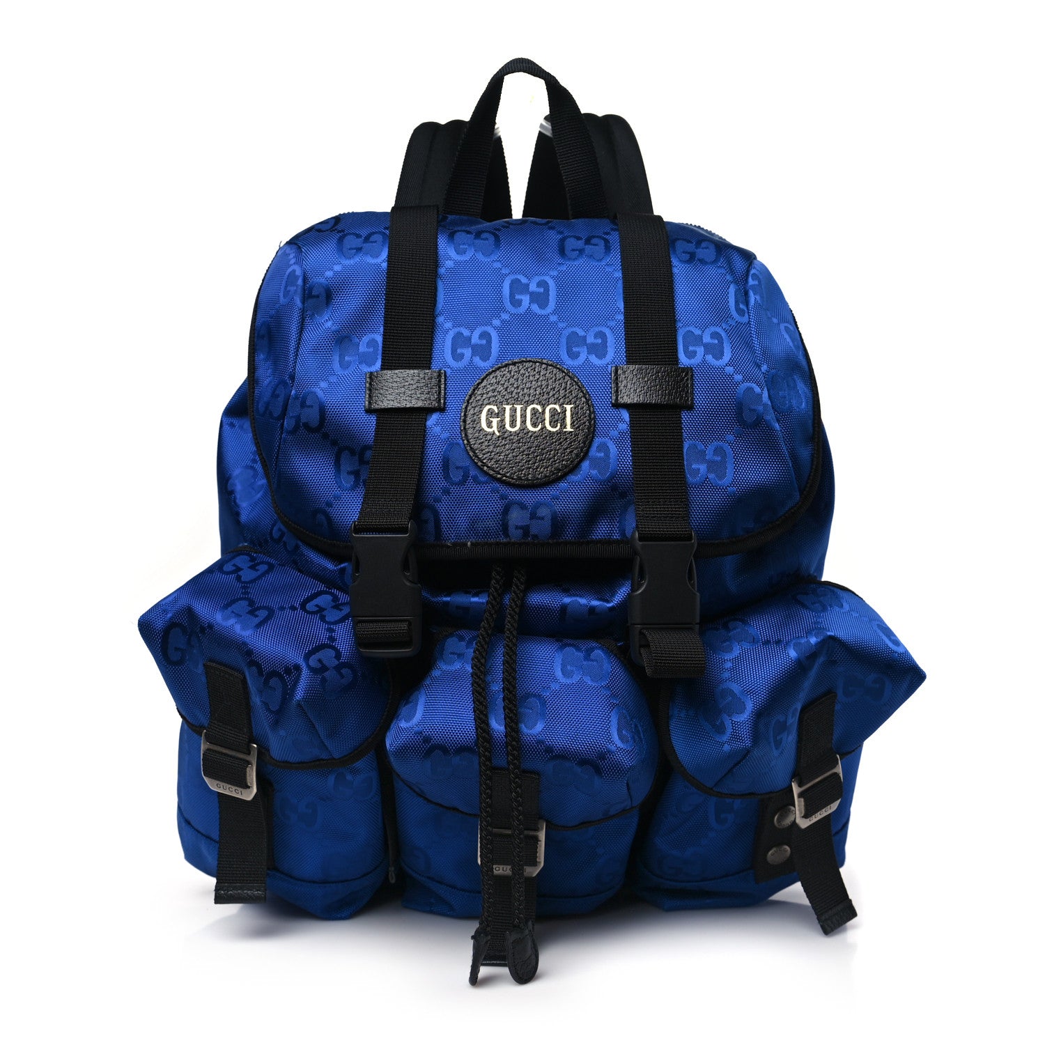 Gucci Econyl Nylon Monogram Off The Grid Utility Pocket Backpack Guilted Blue Black 1 of 9