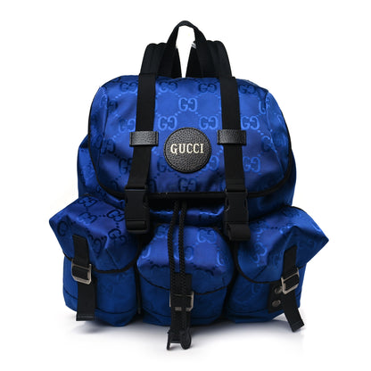 Gucci Econyl Nylon Monogram Off The Grid Utility Pocket Backpack Guilted Blue Black 1 of 9