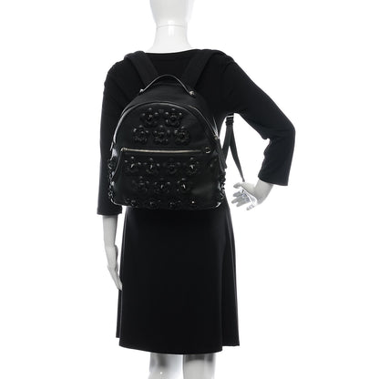 Fendi Vitello Dolce All Over Flowerland Large Backpack Black 2 of 9