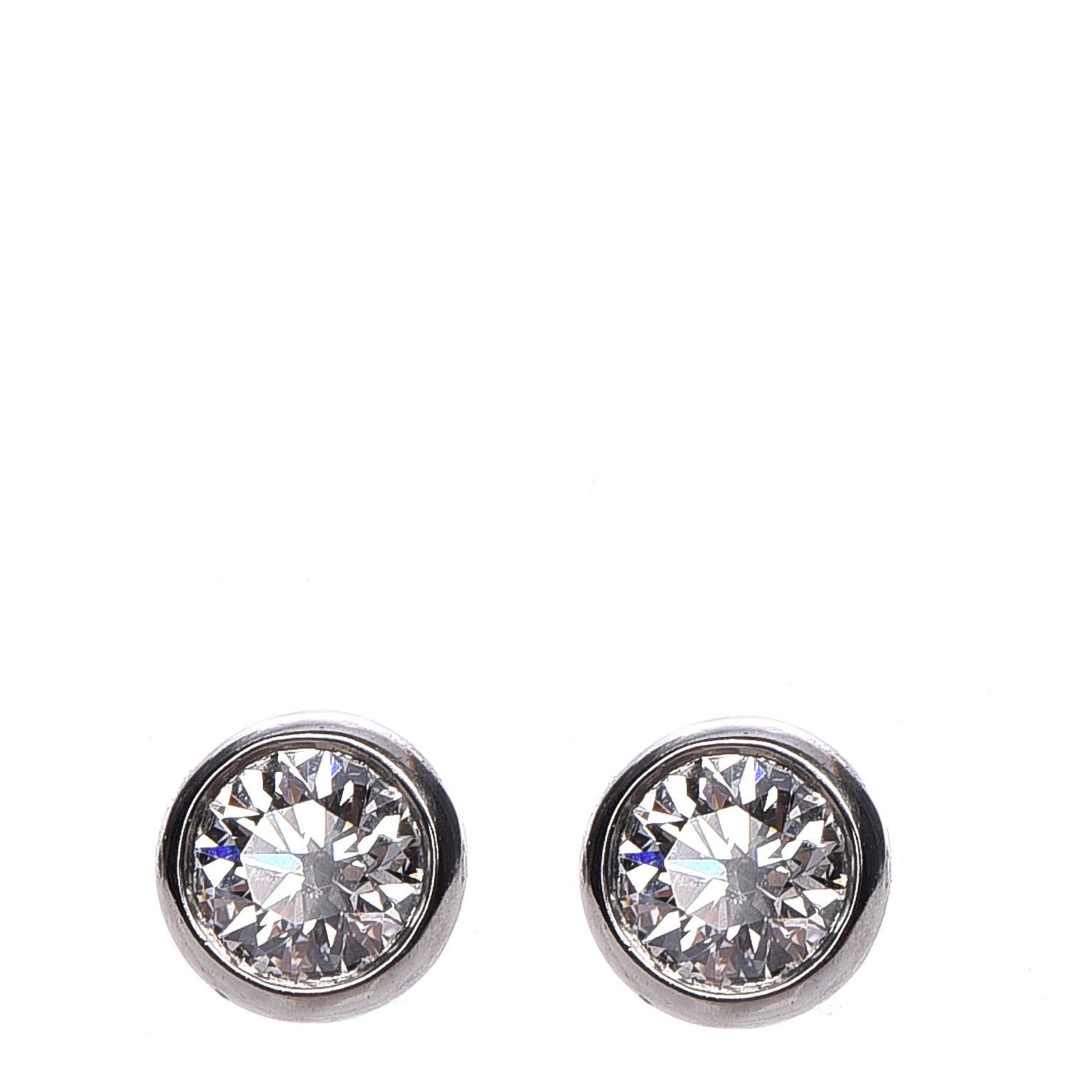 Tiffany Platinum Diamond .34ctw Elsa Peretti Diamonds By The Yard Earrings 1 of 11