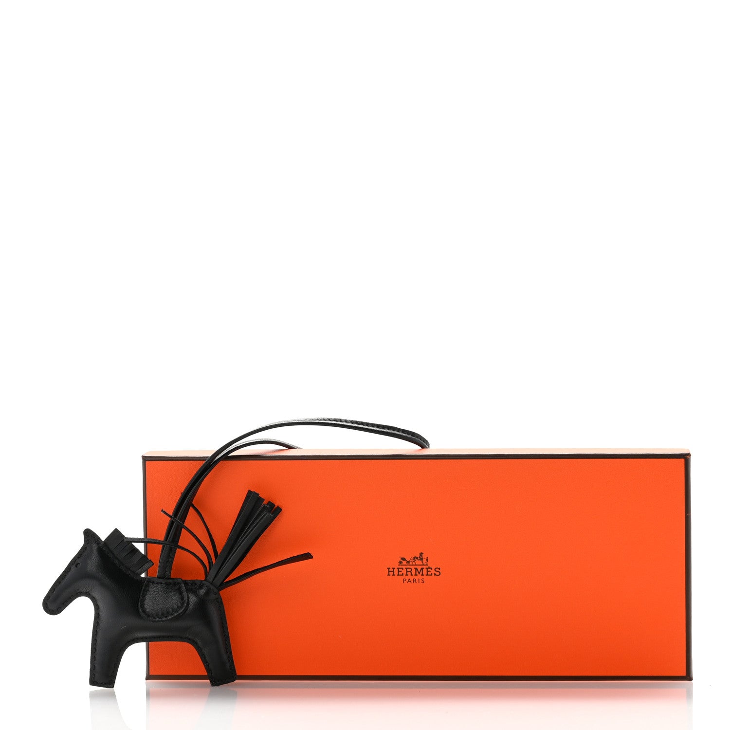 Hermes Milo Lambskin Grigri Rodeo Horse Bag Charm PM So Black 5 of 5